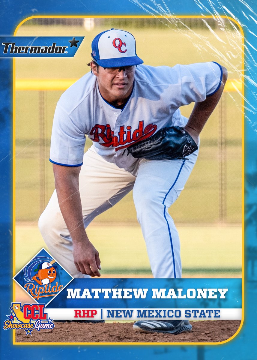 CCL_Baseball's tweet photo. The CCL congratulates right-handed pitcher @MatthewdMaloney of the @OCRiptide and @NMStateBaseball for being selected to the 2022 CCL Showcase Game presented by ABDG. 

#OCRiptideFamily #AggieUp #CCLBaseball https://t.co/h7Vd3VtW59