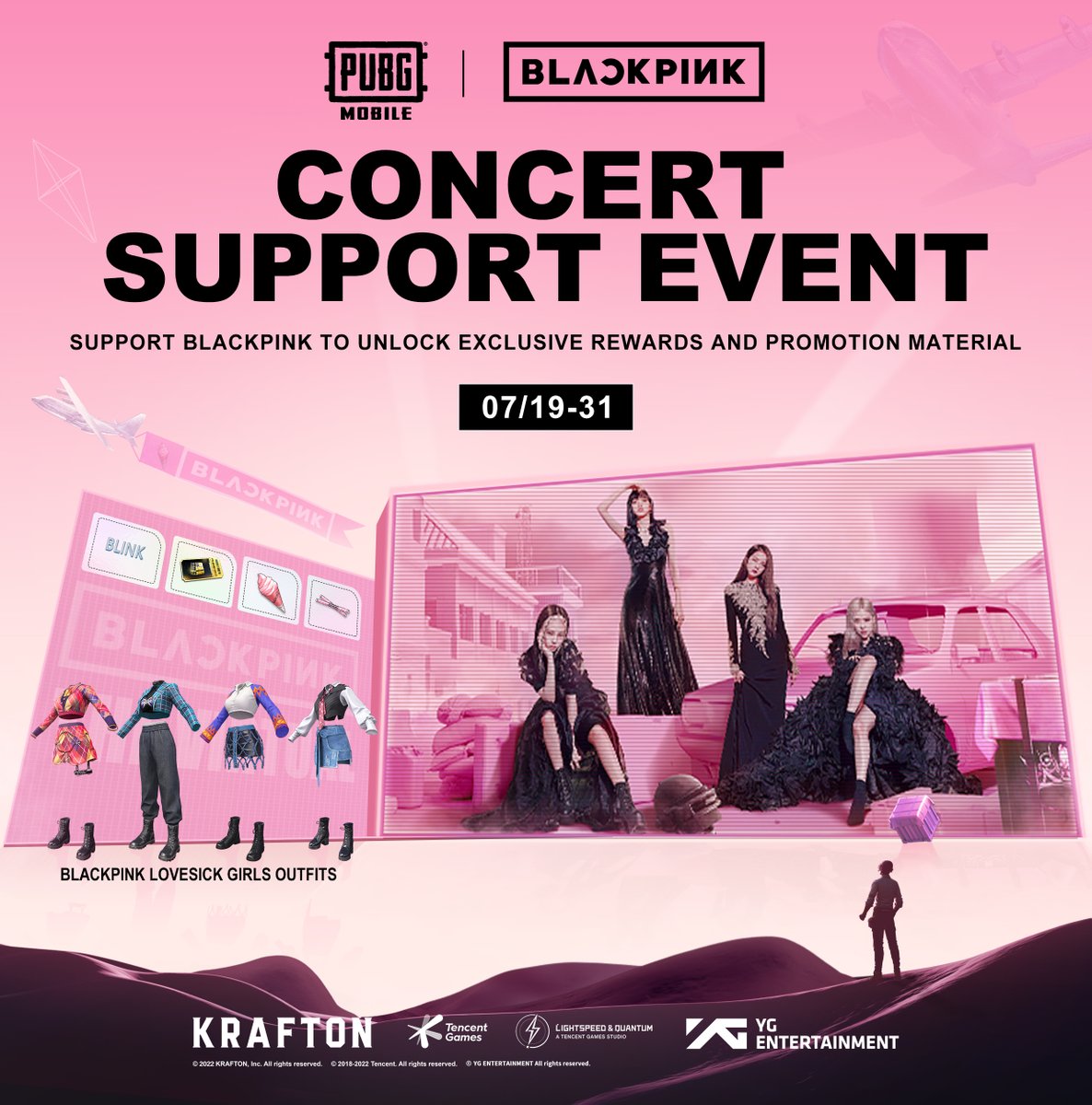 Players and BLINKS! Show <a href="/BLACKPINK/">BLACKPINKOFFICIAL</a> your support to get exclusive rewards and unlock exclusive promotion resources.

Download Link: 
pubgmobile.live/BLACKPINK2022

#BLACKPINKxPUBGM #BLACKPINK #PUBGMOBILE #THEVIRTUAL #INGAMECONCERT #PUBGM