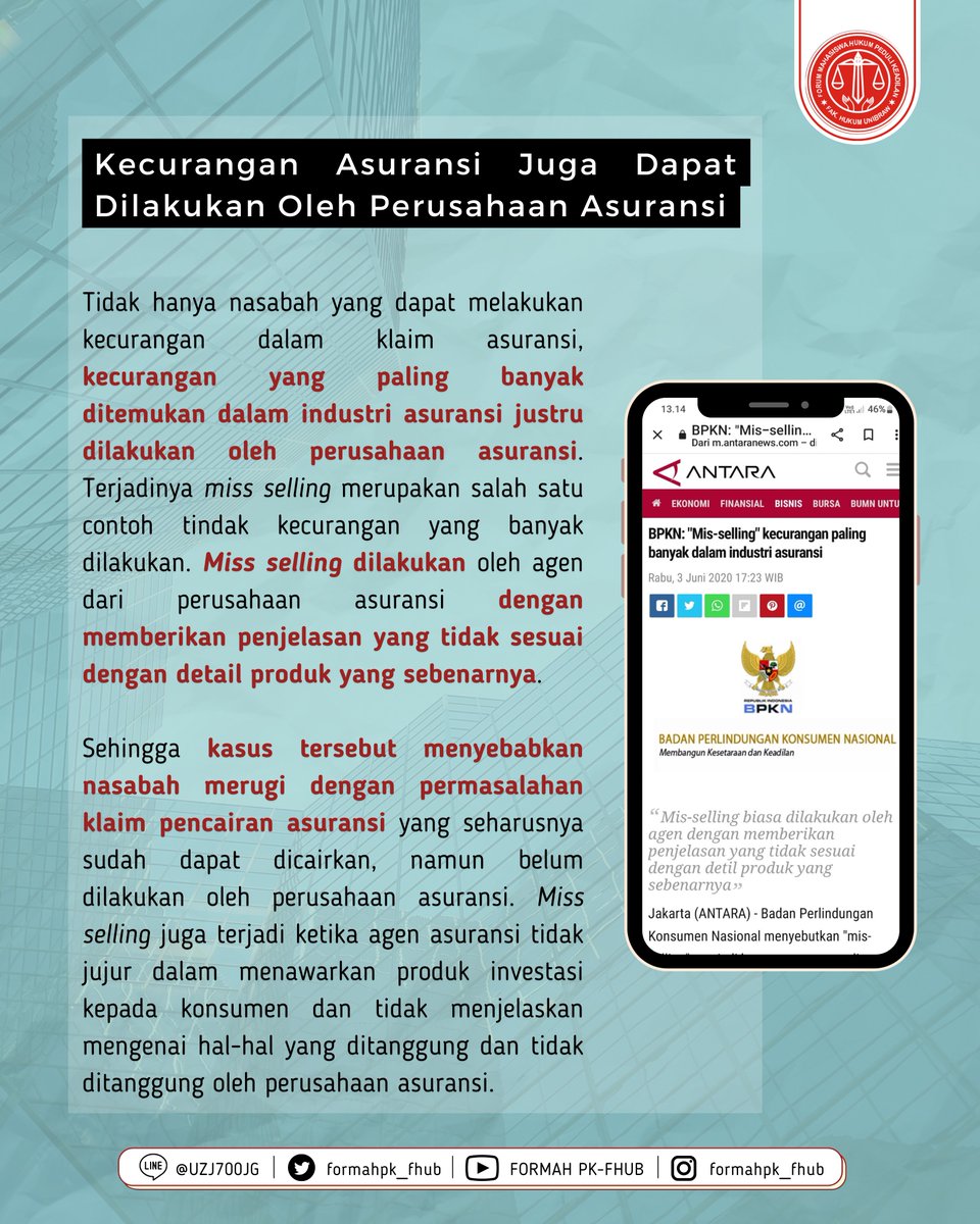 FORMAHPK_FHUB's tweet photo. Selain Pihak Tertanggung yang melakukan Fraud, banyak juga ditemukan kasus Fraud yang dilakukan oleh Perusahaan Asuransi. Oleh karena itu, perlunya Pihak Tertanggung mengetahui beberapa tips untuk mencegah kerugian dalam asuransi. https://t.co/IA9XOHESR5