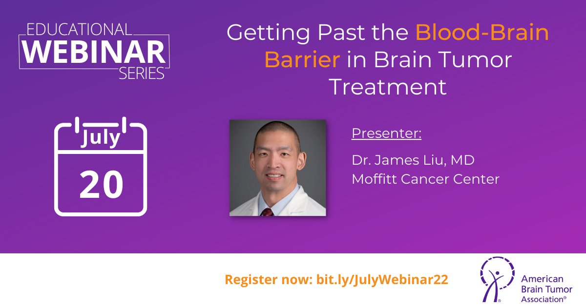 JamesKCLiu's tweet photo. 2 more days until the Webinar on 'Getting Past the Blood-Brain Barrier in Brain Tumor Treatment,' hosted by @theABTA  Join me as I discuss the intricacies of the BBB and its role in brain tumors. Registration is free: https://t.co/FnKxoIrCjH @MoffittNews #MoffittNeuroOnc #btsm https://t.co/XwNzU90bZ8