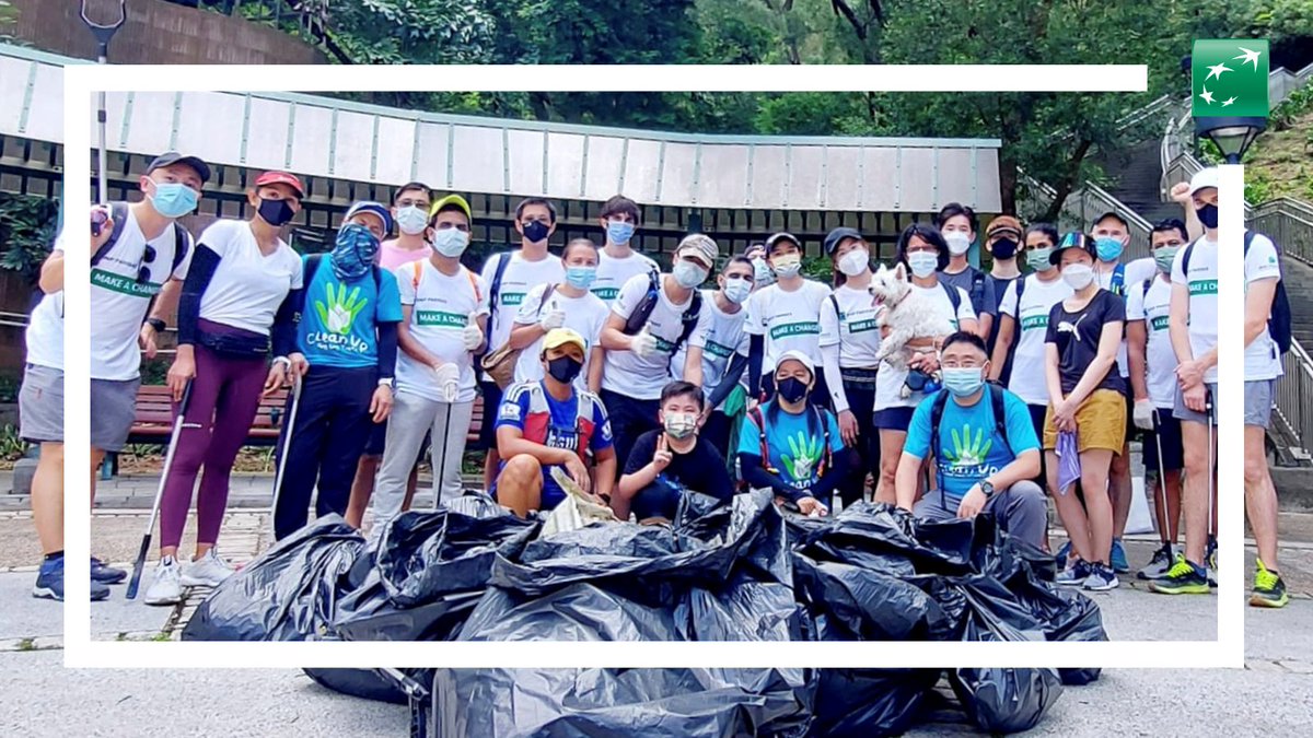 BNPParibasAPAC's tweet photo. Our APAC IT Production team joined Clean Up Hong Kong Trails to clean &amp; conserve the Wilson Trail. Volunteers collected 20 bags of general rubbish, bottles &amp; containers. Let’s #LeaveNoTrace so we can continue to enjoy the beautiful nature in Hong Kong! #1MH2H #CSR https://t.co/kwbetKckdl