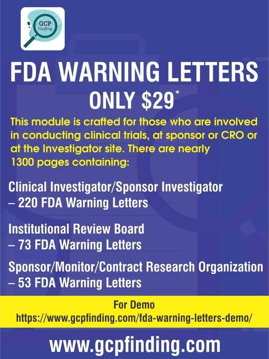 FindingGcp's tweet photo. Get access to 150 GCP findings from https://t.co/JQ66XQJHHh 

#clinicalresearch #cra #clinicaltrial #clinicaltrials #clinicalstudies #clinicalresearchcoordinator #clinicalresearchassociate #clinicalresearchprofessionals #studycoordinator https://t.co/ejJUSKDuqz
