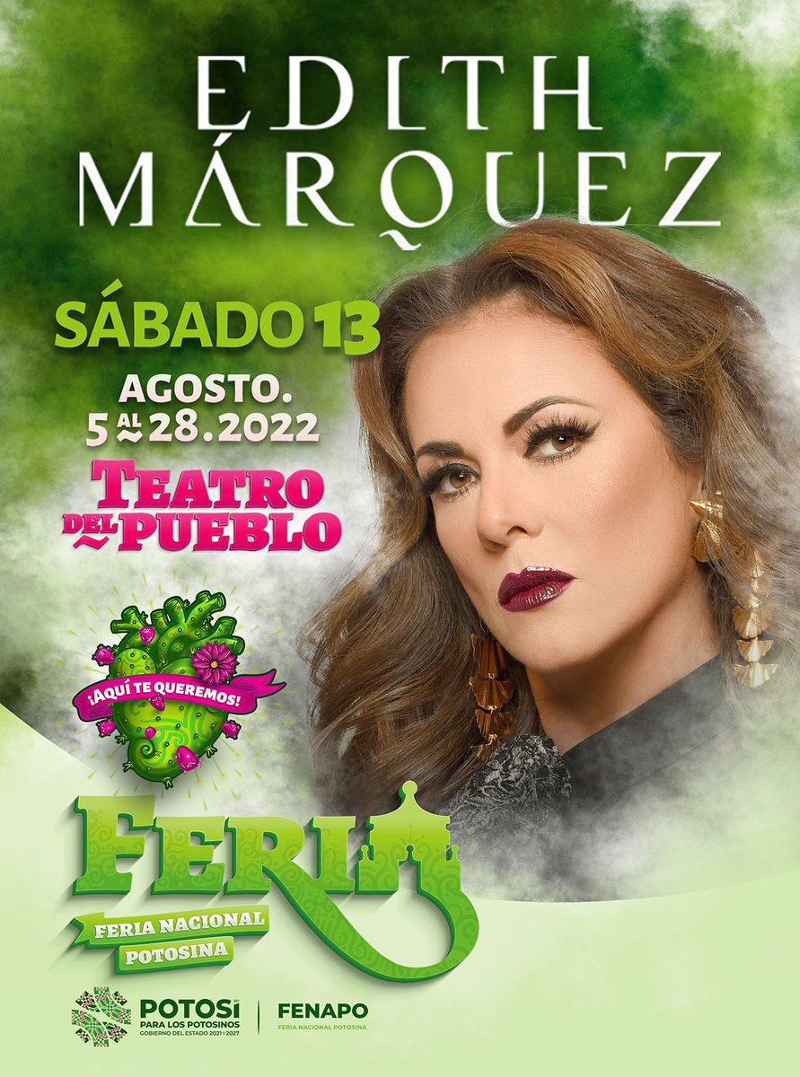 Mis Marquezos hermosos de San Luis Potosí, los espero el próximo 13 de agosto en el teatro del pueblo para disfrutar juntos de una noche inolvidable. ¡Allá nos vemos!
