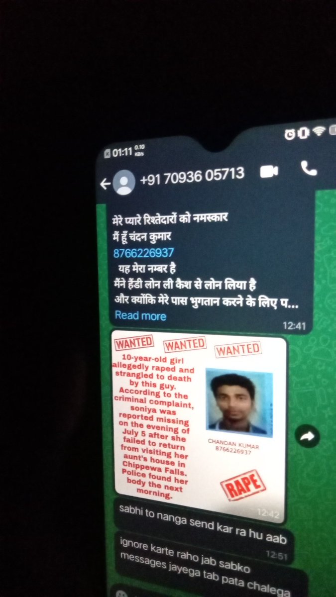 Chandan70673410's tweet photo. How they threat & ask for any amount to get paid because of hacking personal data using @GooglePlay store platform.
@sundarpichai @aajtak @ABPNews @BBCHindi @BBCBreaking @BBCWorld @PDChinaBusiness
Fraud application #Handyloan #onecash and not lesser then 1000 apps are available https://t.co/V9ncCFSDOJ