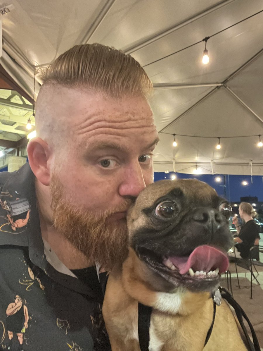 ThorDollar's tweet photo. Thunder and Thor have been together for 8 days now. And we’re kinda in love. Sorry not sorry. #AdoptDontShop #rescues #pugs #bostonterrier #gingerAF Ps. I didn’t name him. That’s been his name for all 9 years and obviously it was meant to be https://t.co/qSQYivQEaM
