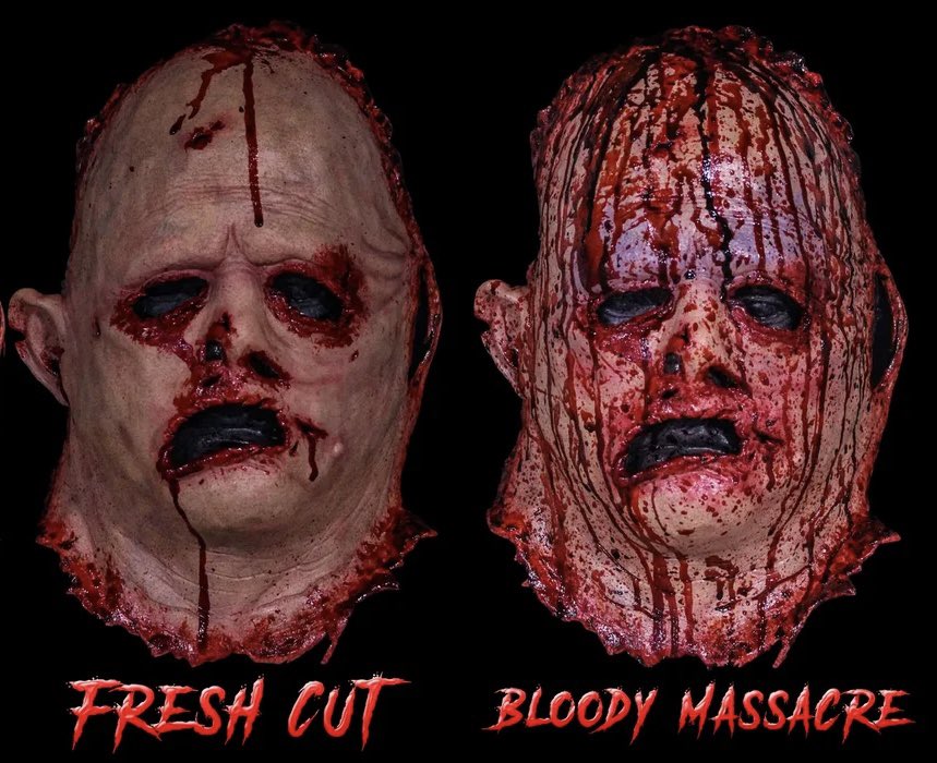 Coming Soon to a Time Bomb Toys near you! These spectacular Leatherface masks from The Texas Chainsaw Massacre (2022). Sculpted &amp; painted by friend of the shop, artist A New Kind of Fear Customs!