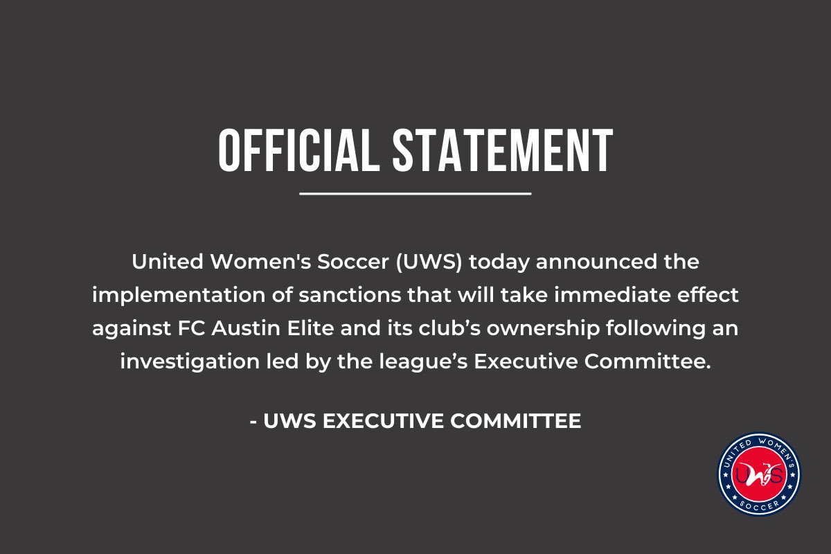 UWSSoccer's tweet photo. Official Statement: https://t.co/P9NssLIzhk https://t.co/HGUlBLp8oh