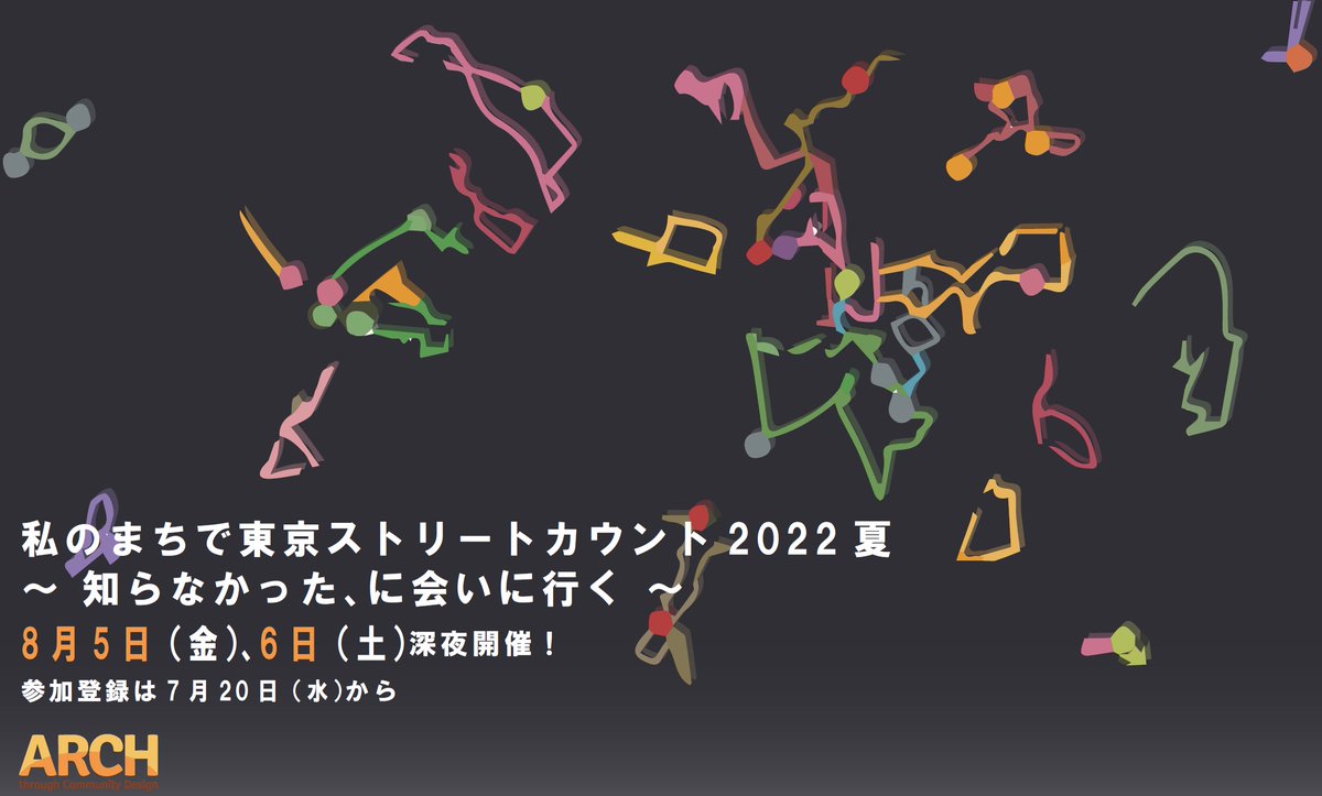 パンデミック下の2021年夏に初めて実施した、市民がそれぞれの地元を歩く夜間ホームレス人口調査「私のまちストカン」。今夏も8月5日、6日深夜の2日程で開催します！参加に関心のある方は、当団体ウェブサイト（archomelessness.org）をご覧ください！