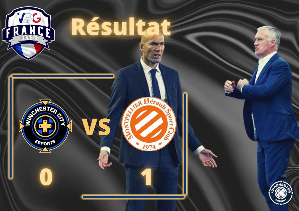 Au terme d’un match intense contre <a href="/MhscPro/">MONTPELLIER HSC PRO CLUB</a> M74 en <a href="/VPGFrance_/">VPG France</a>  L2, nous concédons la défaite. 

Bravo à nos adversaires 👏👏

Restons Focus sur le match de <a href="/VPGFrance_/">VPG France</a> cup (demi final) contre le même adversaire en espérant prendre notre revanche. 

#ForzaWinchester🦾🦾