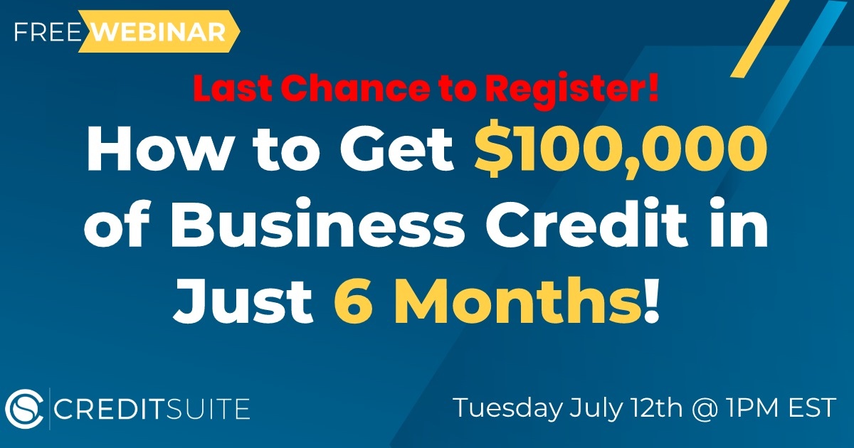 creditsuite's tweet photo. LAST CHANCE to register for our FREE Live Webinar! Space is almost filled up, register now 👉 https://t.co/Gb9FM5OKuQ

#100kbusinesscredit #businesscredit #buildbusinesscredit #businesscreditcoach https://t.co/KjALnpcrIC