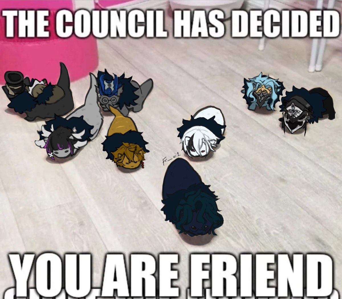 fr__ei1's tweet photo. when I saw the video of them all together, I immediately thought of them as this 

#fatuiharbingers #fatui #GenshinImpact #Genshinfanart #genshinmeme #genshin https://t.co/8ze6AqUss6