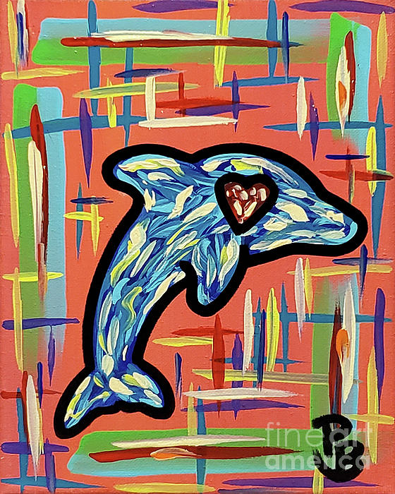 spreadlovewart's tweet photo. New artwork for sale! - "Dolphin Love Tiny 1" - https://t.co/XJNAsb64PC @fineartamerica https://t.co/WOAM434Hf8