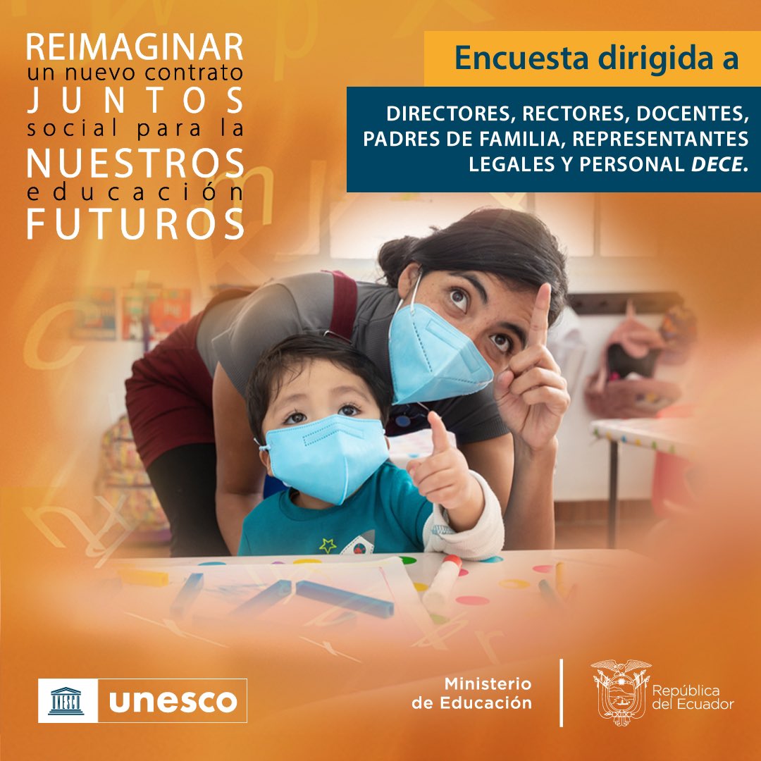EducacionZ5_Ec's tweet photo. Necesitamos pensar y actuar juntos en la iniciativa #FuturosDeLaEducación: Aprender a transformarse. Tu aporte contribuye al trabajo de la Comisión Internacional de la @UNESCO_es para el debate mundial.
 
📌 Comunidad educativa ➡️ https://t.co/GY9leNlpUj https://t.co/PlBck8D2SI