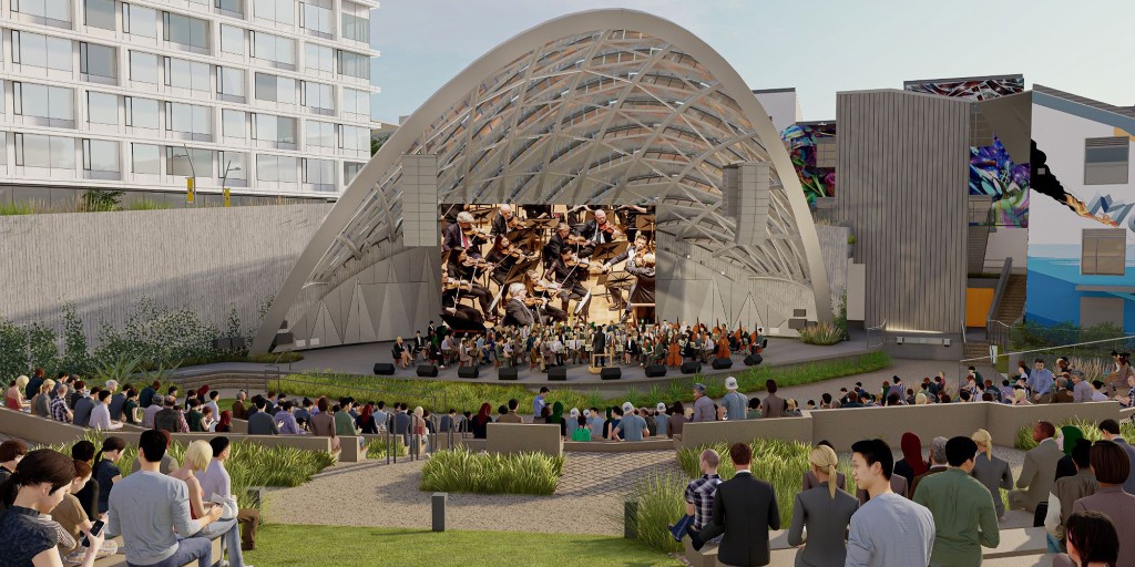 UCSanDiego's tweet photo. The Epstein Family Amphitheater at UC San Diego is a 2,650-seat, open-air venue on the UC San Diego Blue Line. The amphitheater is opening this October with an inaugural lineup of thrilling performances including @SanDiegoSymph and @dcfc   https://t.co/FM9kSLCchZ https://t.co/1GKWWFPaR4