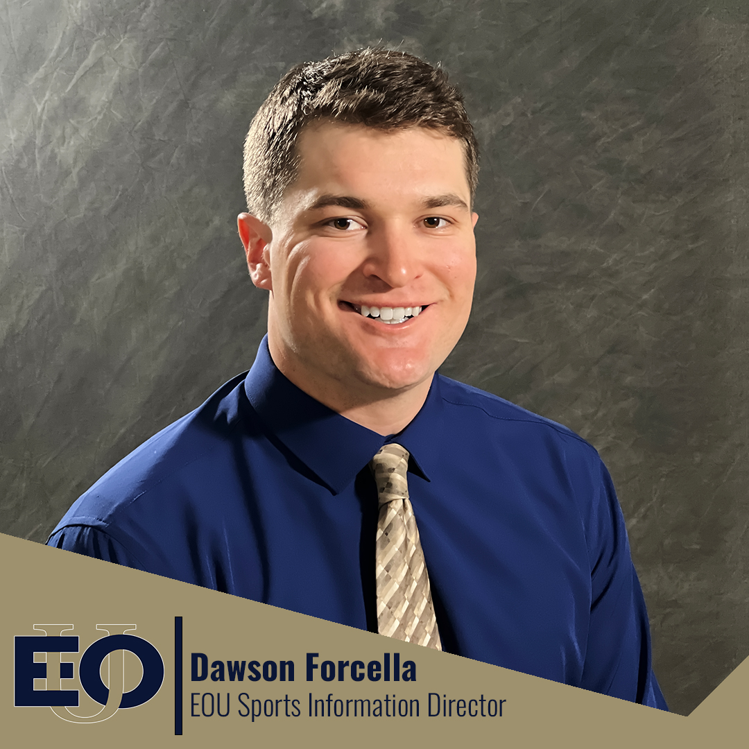 EOUAthletics's tweet photo. ROSTER UPDATE: We are excited to announce the hiring of our new Sports Information Director, Dawson Forcella. 

#MountUp https://t.co/znYRuO5x8F