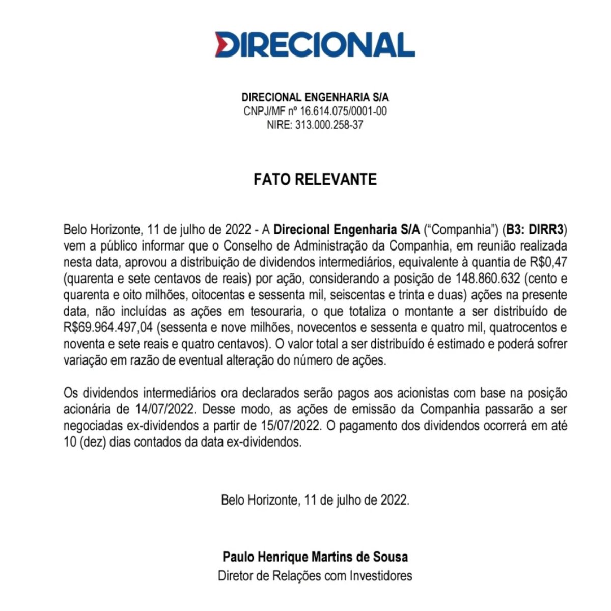 QDividendos's tweet photo. Direcional anuncia pagamento de Dividendos!!!
#Queroganhardividendos #Direcional #Construção #PCVA #DIRR3 #Dividendos https://t.co/4JvcjhEynW