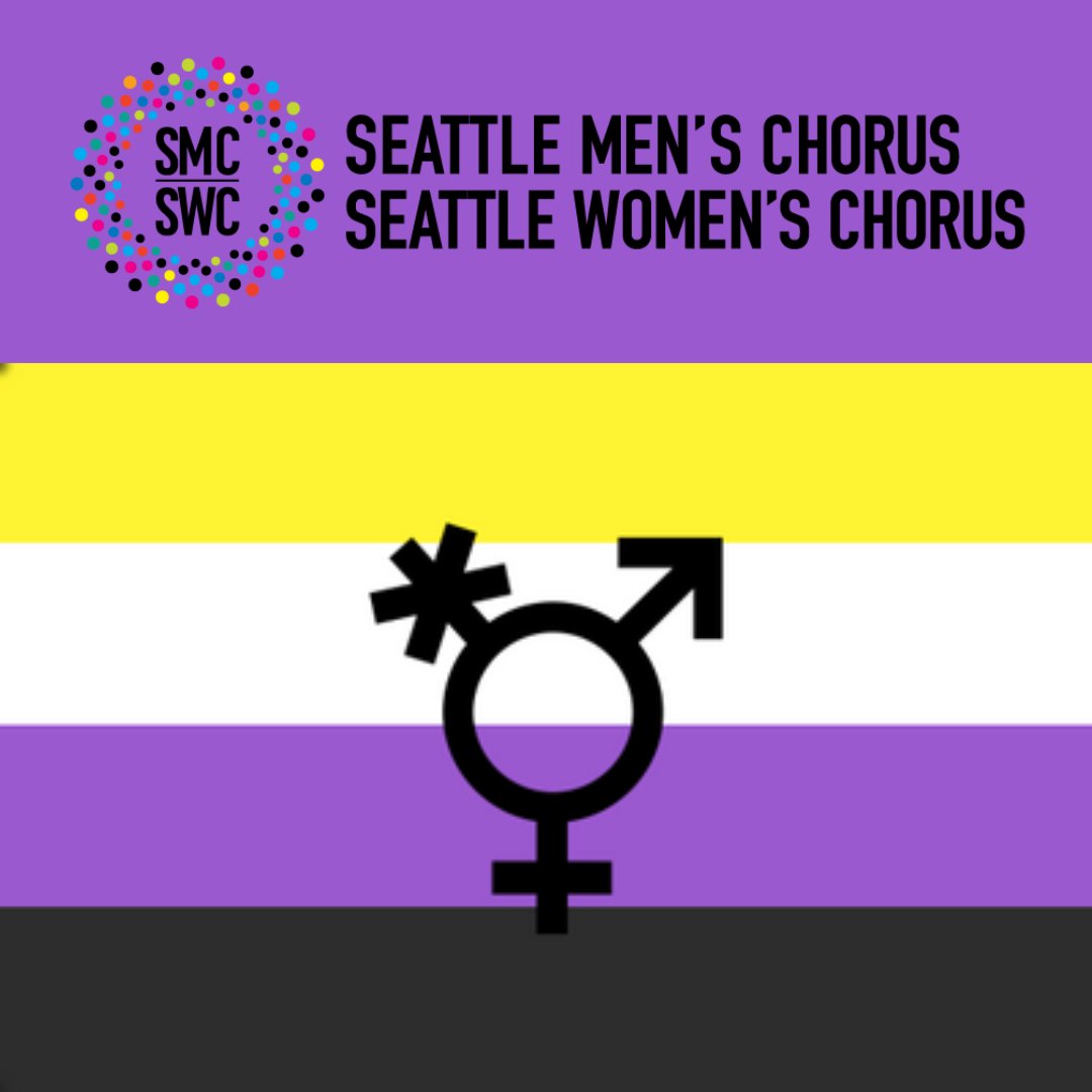 July 11-17 is Nonbinary Awareness Week 🌈
This is a week of celebration and awareness building surrounding nonbinary and gender nonconforming people.
Here's to our unique identities and voices 💜 @SMCMensChorus @SWCWomensChorus 

#nonbinary #lgbtqia #gaychorus #loveislove