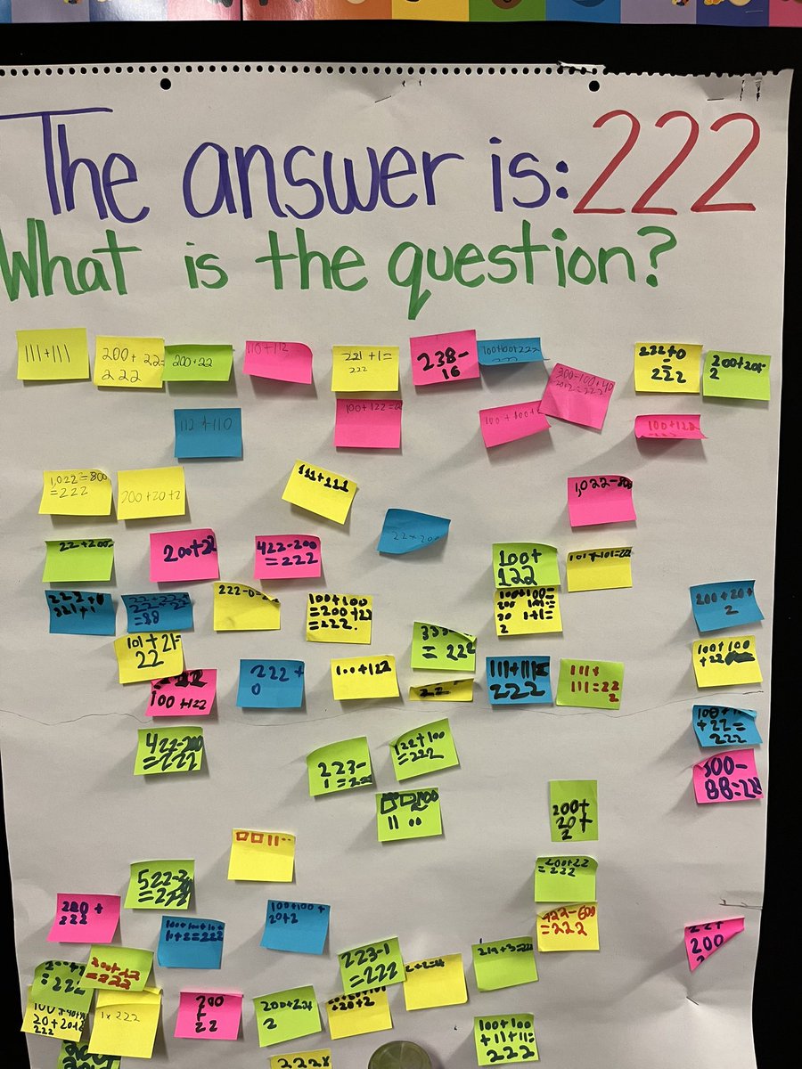 You give the solution. 

Ss think up the problem! 🧠

Check out how educator <a href="/kaburch1981/">Kimberly Burch</a> invites Ss to get creative in math:

#TeacherHack #InstantPD #TeacherTwitter