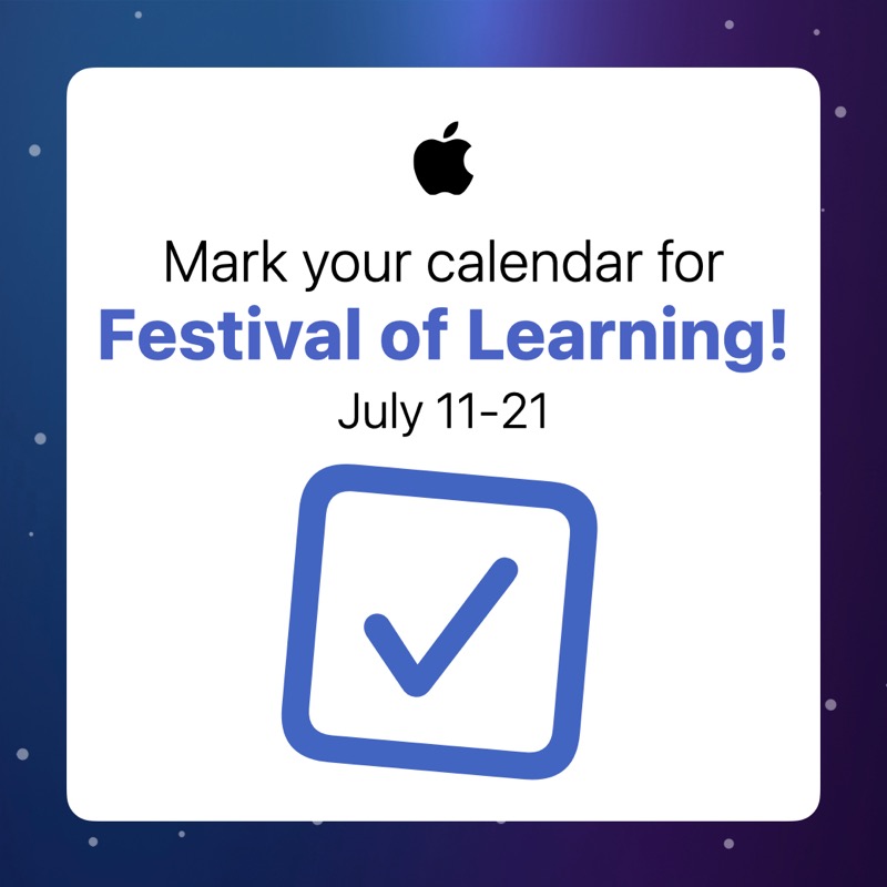 AppleEDU's tweet photo. You’re invited!   Connect with educators from around the world during a free, two-week Festival of Learning. Attend virtual sessions on engaging topics led by Apple Distinguished Educators.