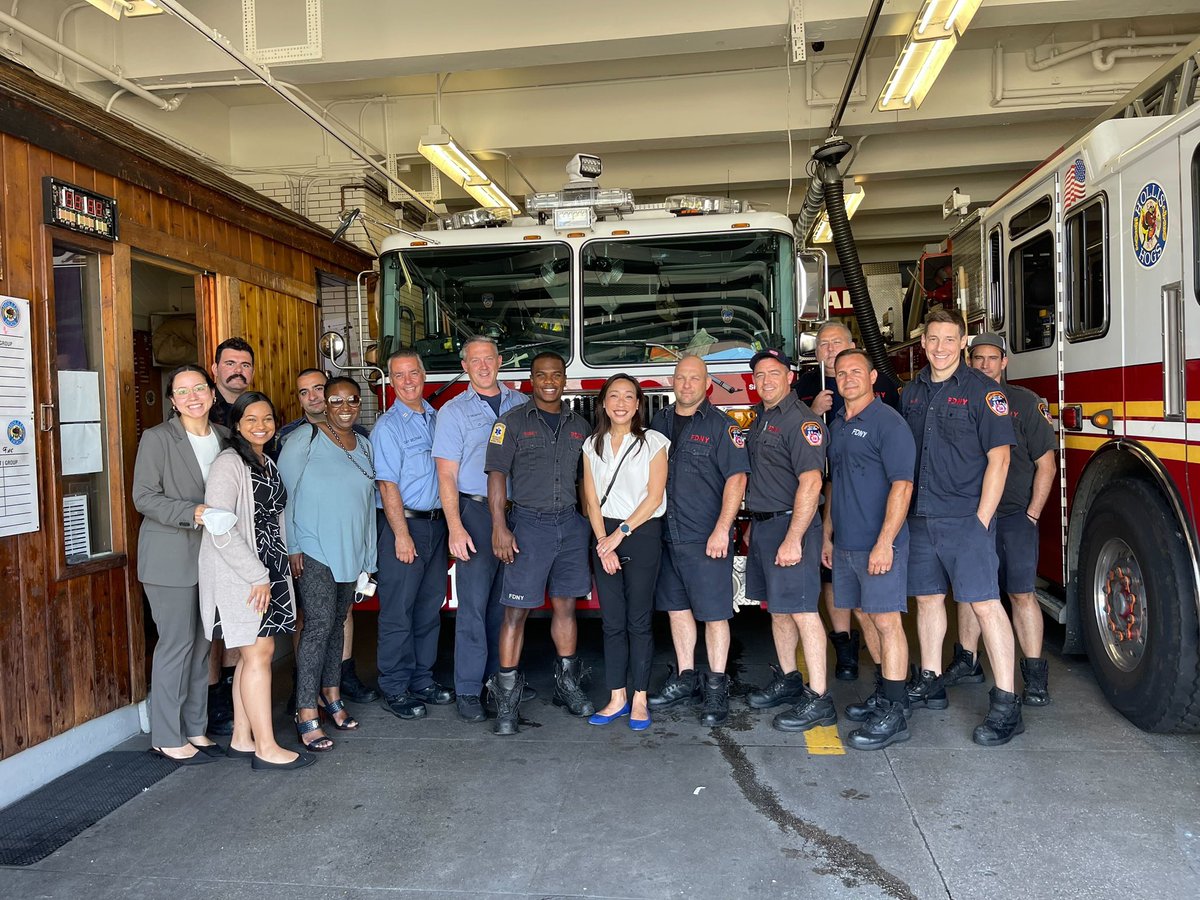 After seeing how heavy firefighters’ gear is, it's safe to say they truly carry the weight of the world on their shoulders! Thank you to the hardworking men and women at @FDNY Engines 326 and 301 for the tour and lunch! Didn't think I could find people who could eat more than me!