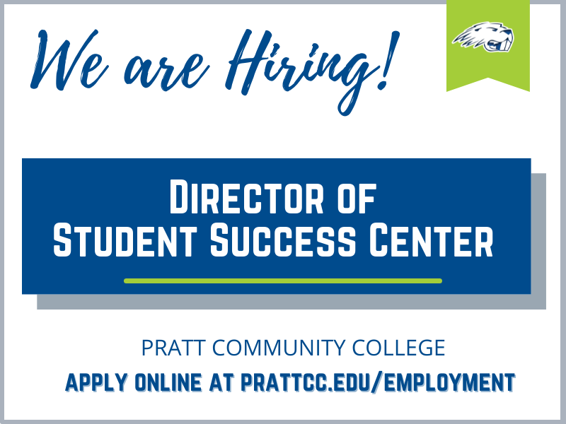 We're Hiring!
*Director of Student Success Center*
Come join our community at Pratt Community College! Several positions available as we gear up for Fall start! Read more and apply online: prattcc.edu/department/hum…