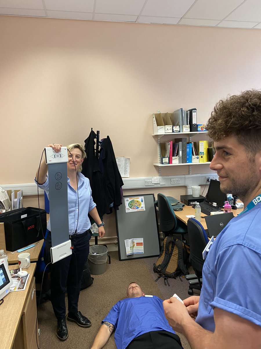 RupAllen's tweet photo. Great session this afternoon with shining new BCA machine to aid more tailored nutrition &amp; rehab.  Informative and thought providing . Thank you @lucyeazecchin 🙏🏻 , get those opportunity goggles on @sfrandietitian @ALDietitian 🥽🥽👓👓 https://t.co/WRGRv4jkxS
