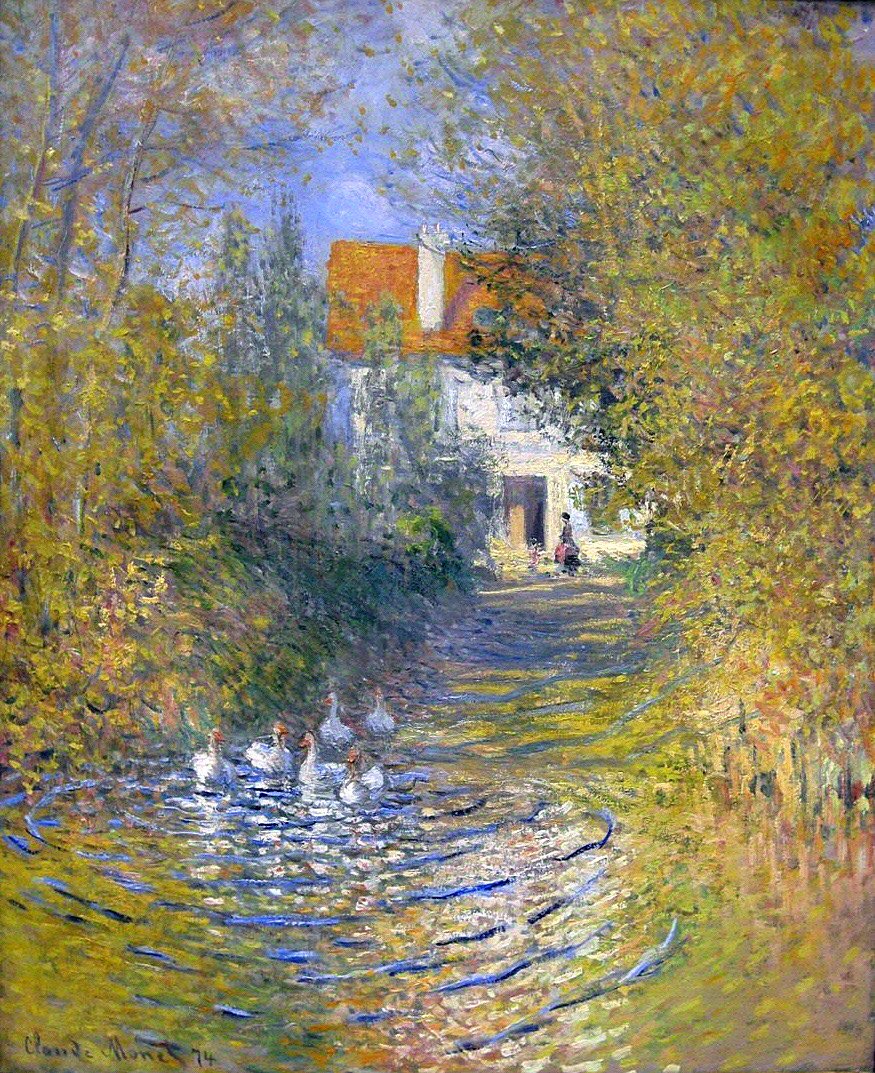 Gansos en el arroyo, 1874, Jean Claude Monet