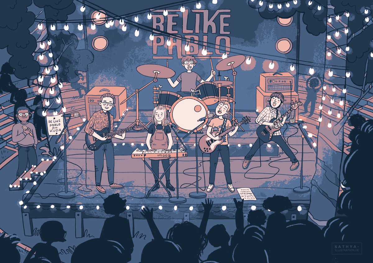 Be Like Pablo (@belikepablo) on Twitter photo It’s FINALLY time for Be Like Pablo to return to the stage! We are very excited to be playing at this year’s <a href="/BelladrumFest/">Belladrum Tartan Heart Festival</a>.
You can see us at the Bella Bar Stage on Thursday 28th July at 1930. Thanks to @invernessGiG for having us.
Let’s goooooo!
Illustration by <a href="/SathyaDraws/">Sathya</a> It’s FINALLY time for Be Like Pablo to return to the stage! We are very excited to be playing at this year’s <a href="/BelladrumFest/">Belladrum Tartan Heart Festival</a>.
You can see us at the Bella Bar Stage on Thursday 28th July at 1930. Thanks to @invernessGiG for having us.
Let’s goooooo!
Illustration by <a href="/SathyaDraws/">Sathya</a>