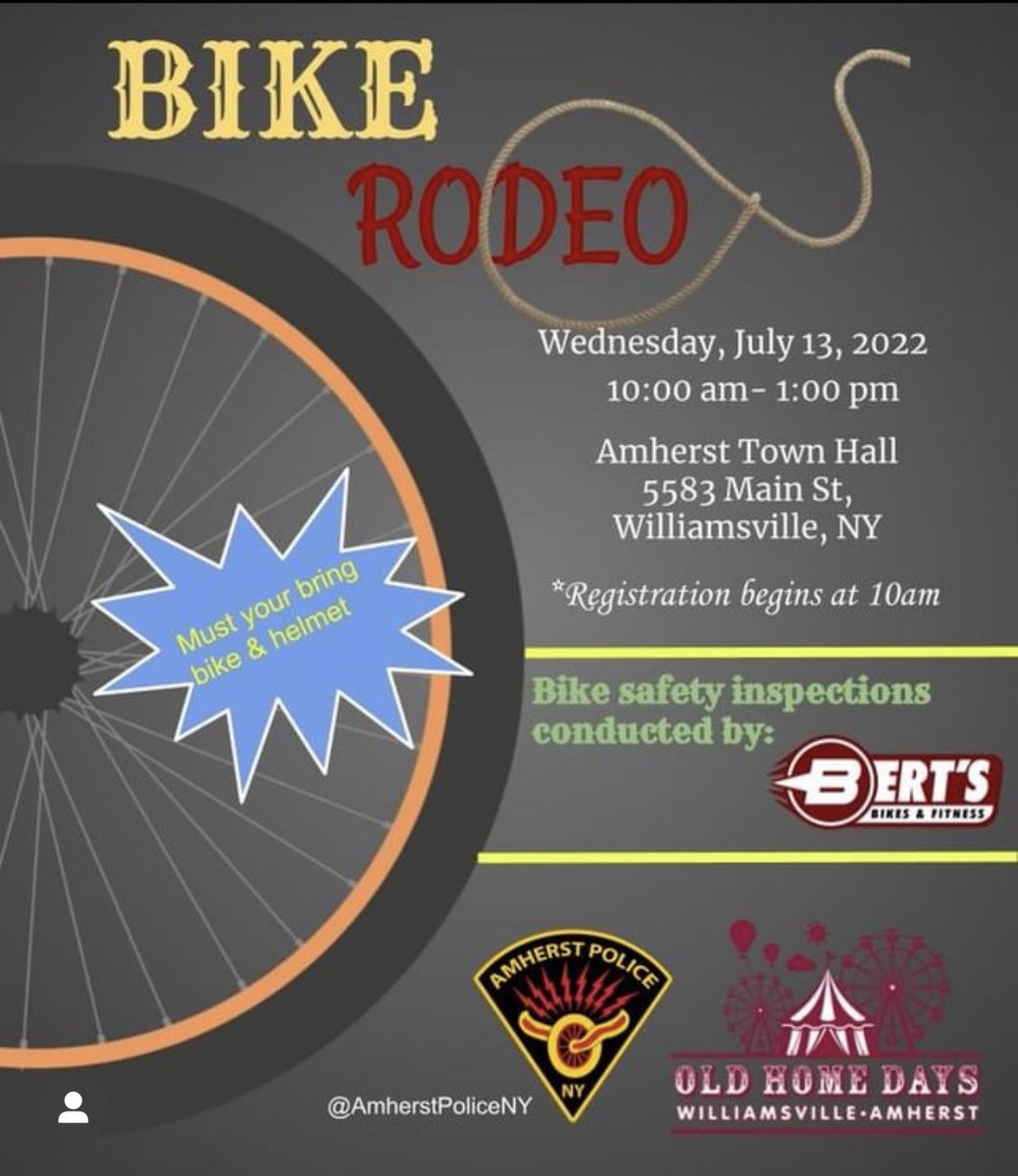 BertsBikes's tweet photo. Come Visit us at this great event! We’ll be there from 10-1pm making sure kids have safe bikes and proper fitting helmets! It’s free, and there’ll be prizes!  #bertsbikes #bertsbikesandfitness #bikebflo #bikerochester #bikewny #bikeerie #bikenwpa #50thanniversary https://t.co/5MGdQlbYan