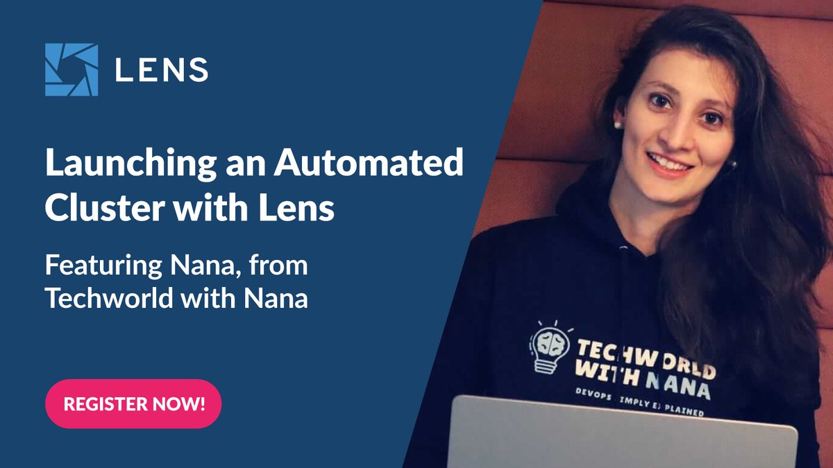 Last chance to register for this webinar, where <a href="/Njuchi_/">TechWorld with Nana | DevOps 🚀</a> from Techworld with Nana, will walk through the basics of launching a cluster with Lens. Register: okt.to/HwW2IV