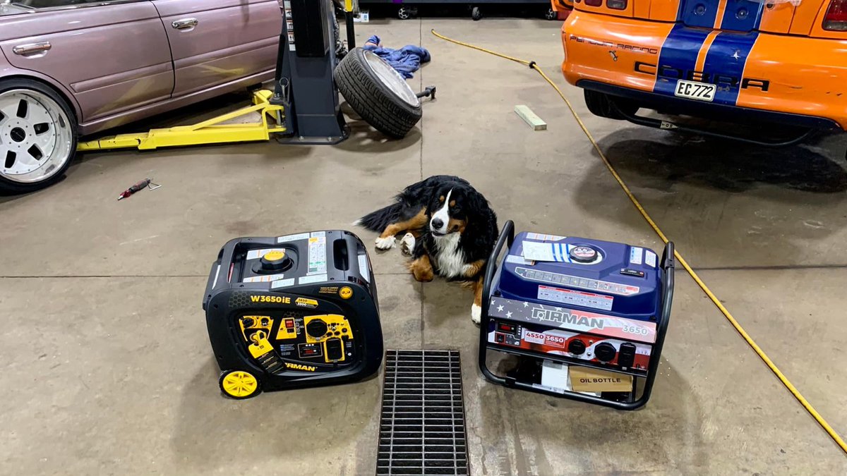 FIRMANPower's tweet photo. Today is All American Pet Photo Day!Giving a shoutout to @Zabel Tools LLC. They have FIRMAN generators in stock & ready to go! Thanks for sharing this adorable photo with your pup!
Share a picture with your FIRMAN & your pet!
#FIRMANGenerators #AllAmericanPetPhotoDay https://t.co/MobtduI23E