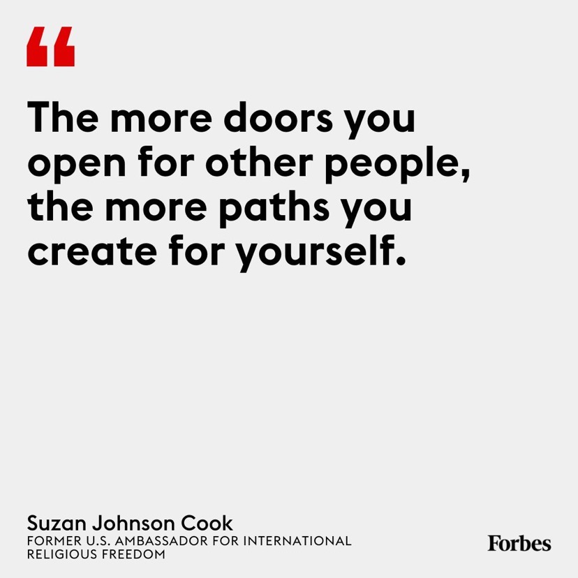 You'll never know what might come to you through the door that you opened for someone else. Always be a channel.

#LeadershipGospel
#CortneyInspires