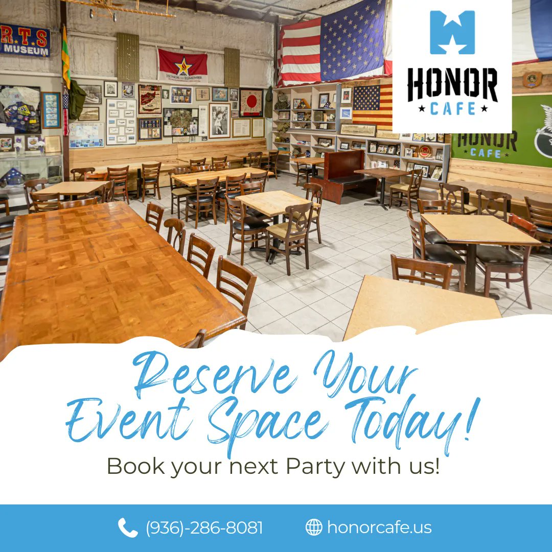 HonorCafeConroe's tweet photo. 🔔 Did you know that you can make a reservation AND rent rooms for special events at Honor Cafe?
Request your reservation on our website today! 👉🏼 https://t.co/1700lrSi0N
.
.
.
#SpecialEvents #HonorCafe #Reservations #HonorCafeExperience https://t.co/7XszT1cJAY