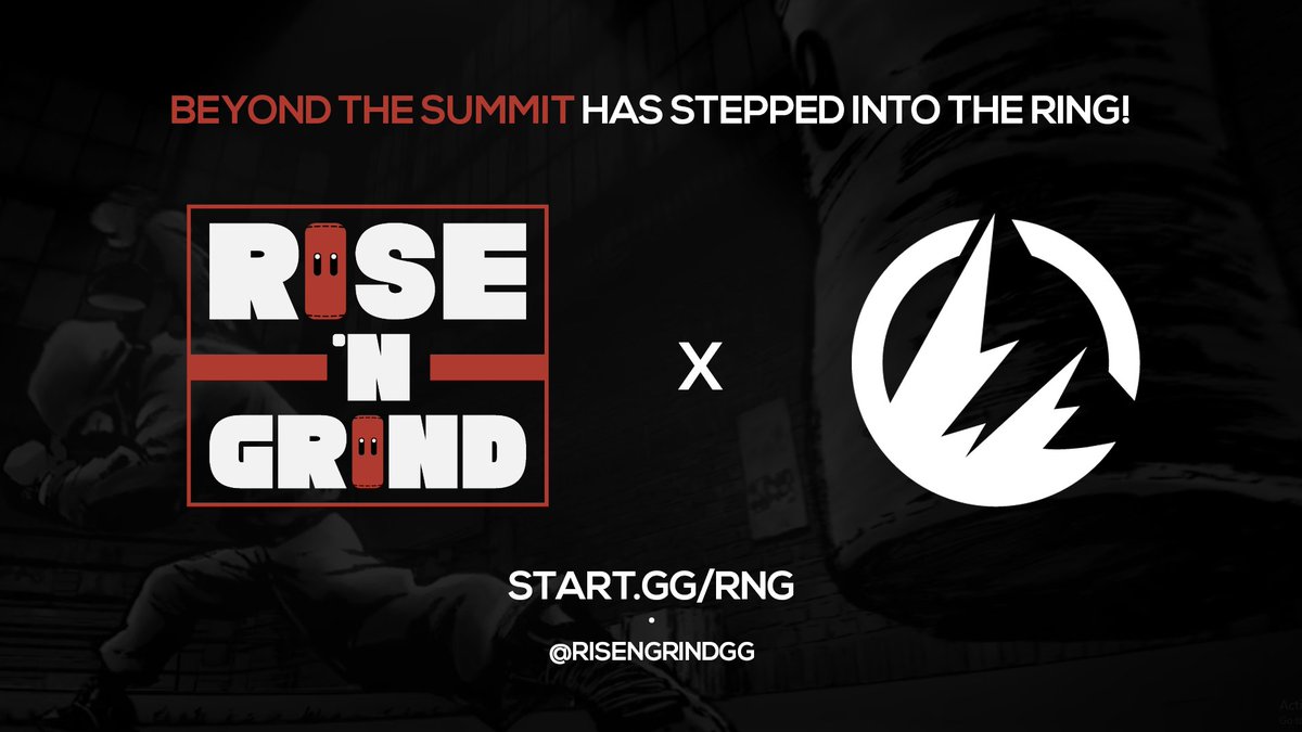 We're proud to announce that Rise ‘N Grind has officially partnered with <a href="/BTSsmash/">Beyond the Smash</a>! 🤝

Bring your A-game to #RNG2022 for a chance to qualify for our one spot in #UltimateSummit5! 💪

Tune in live Aug 19-21 on twitch.tv/btssmash! 📺

Reg here on 🔗 start.gg/rng