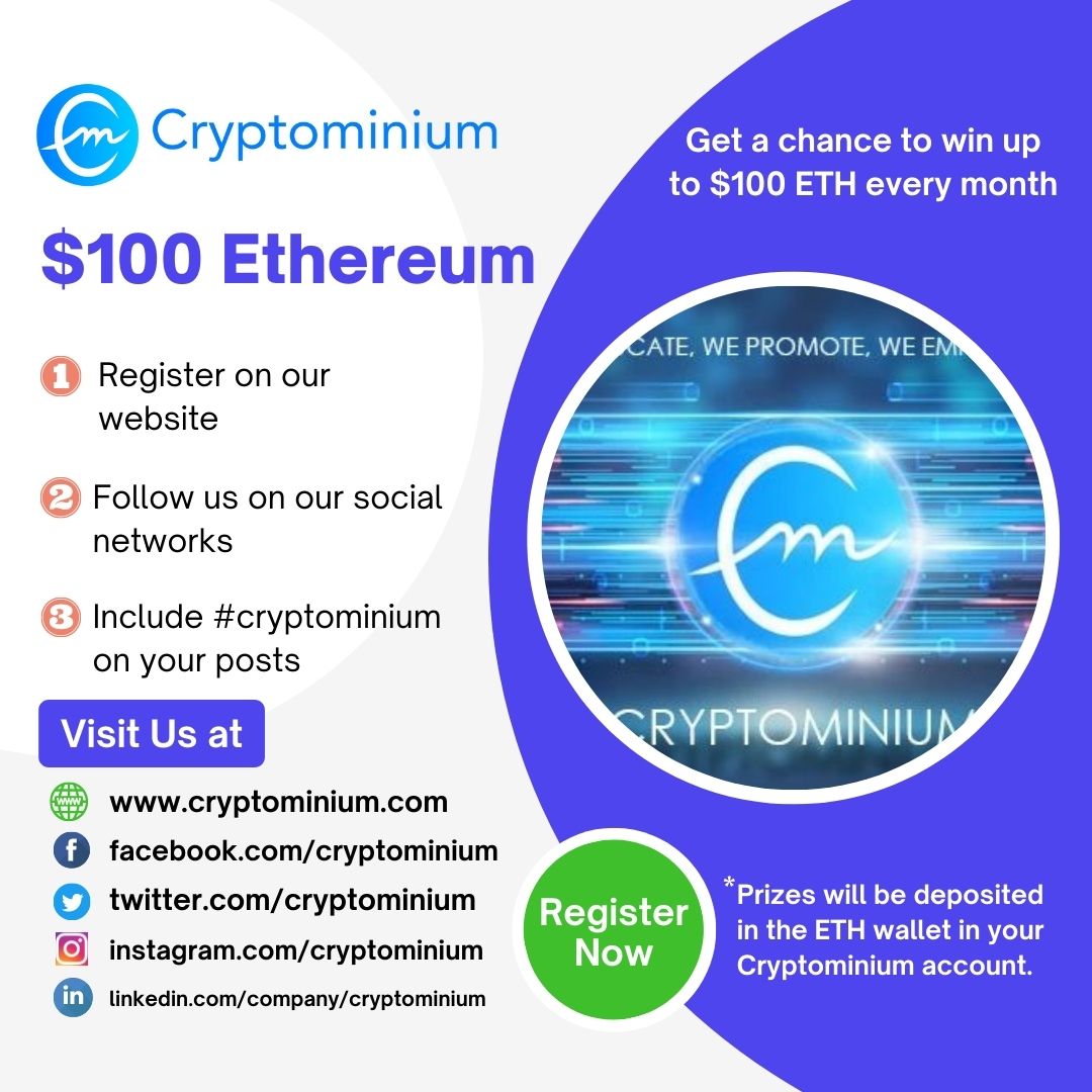 cryptominium's tweet photo. https://t.co/vB4FRWFgG0 will be giving away up to $100  Ethereum (ETH)

Register now get to a chance to join the monthly raffle draw
👉https://t.co/CdQuHzIk5f

Like and follow us on our socials for more information.

#cryptominium #ethereum #giveaway https://t.co/Gsn9JM8FPJ