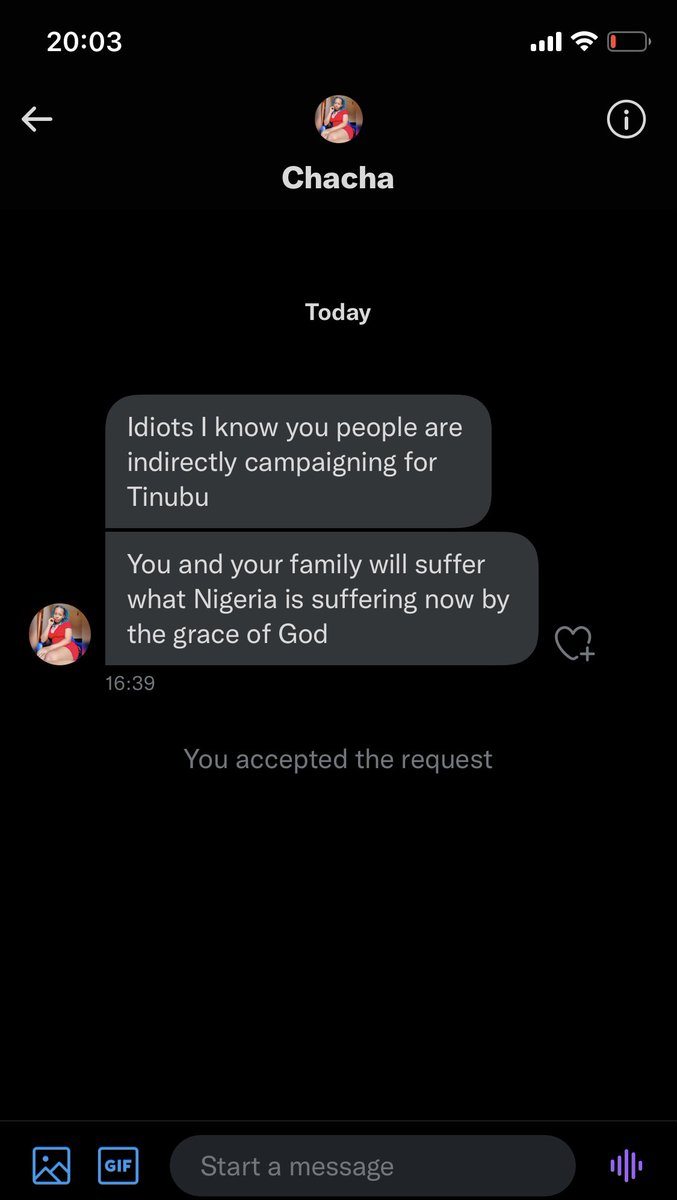 Naija_PR's tweet photo. We are going to start posting people that come into our dm to abuse. 

Say No to abuse! #VoteYourChoice https://t.co/M9sFtvQFhf