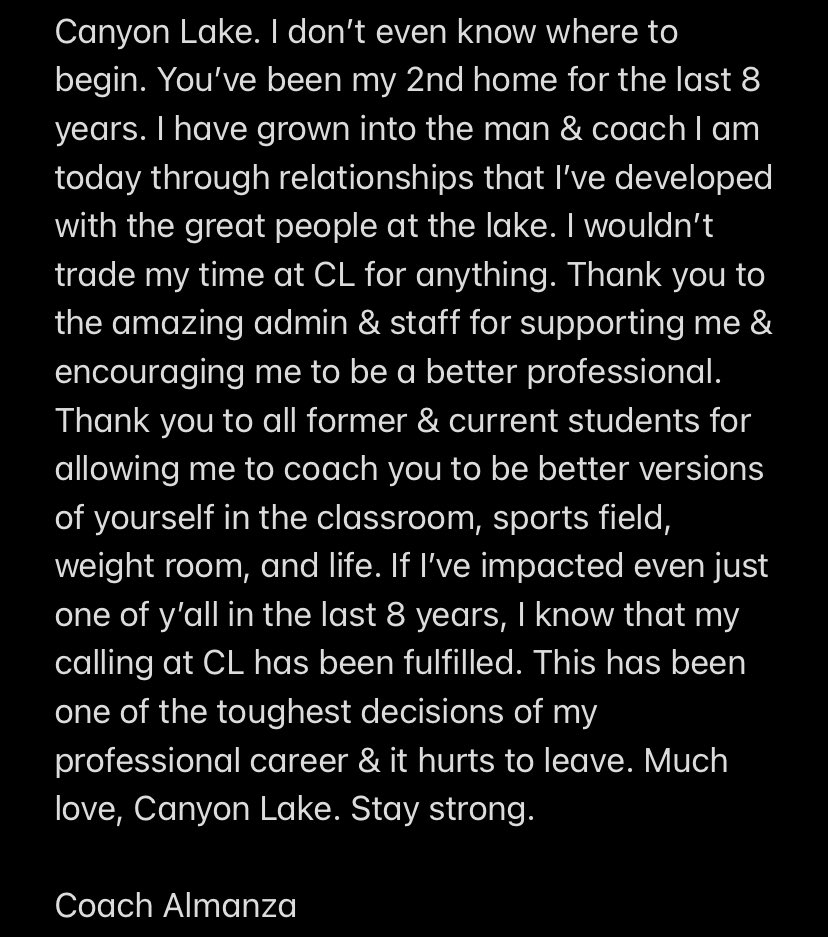javialmanza's tweet photo. Thank you @CLTXFB @canyonlakehs Puro amor. See you soon. https://t.co/NBJzmenQ18