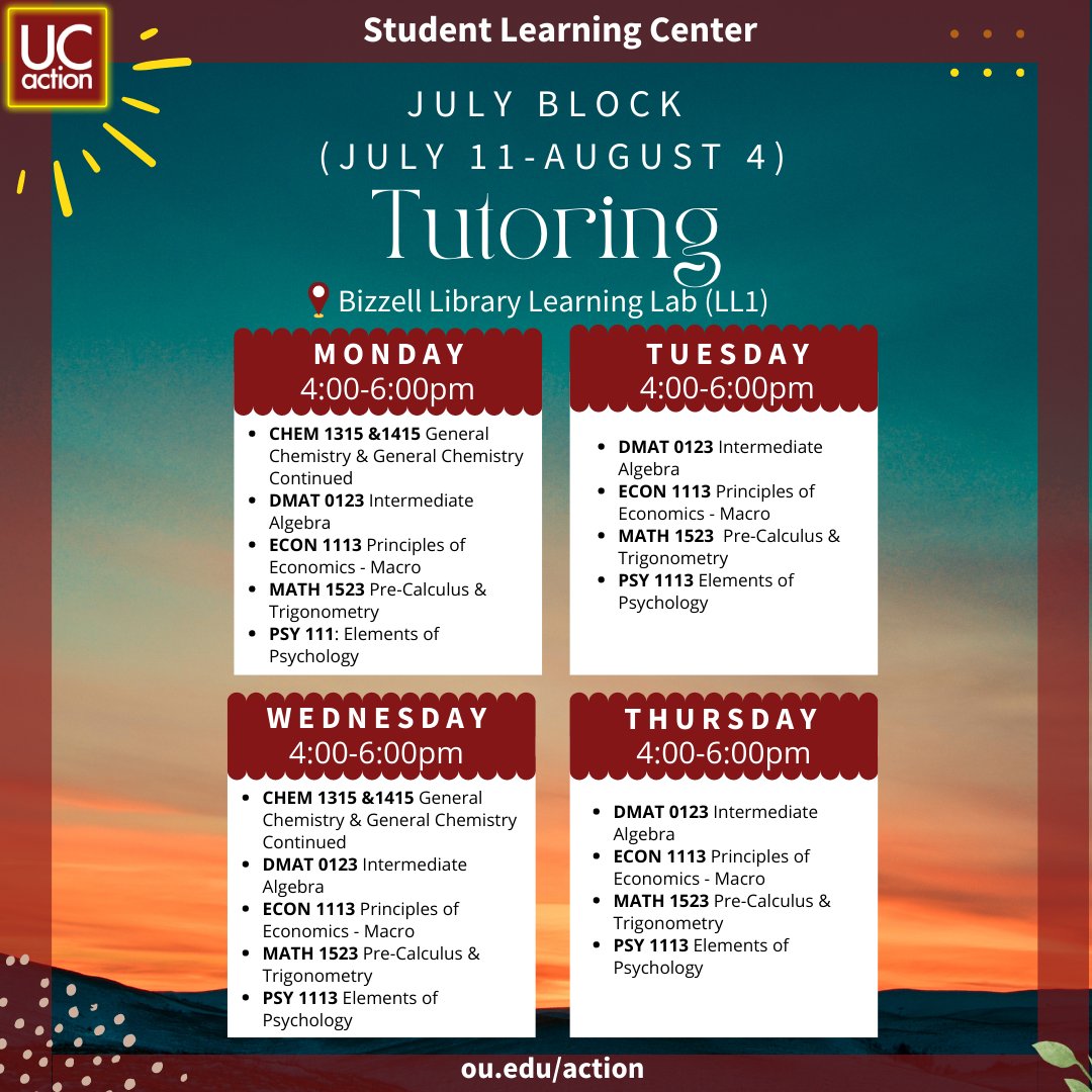 Summer July block has officially started and we're here to help! #freetutoring