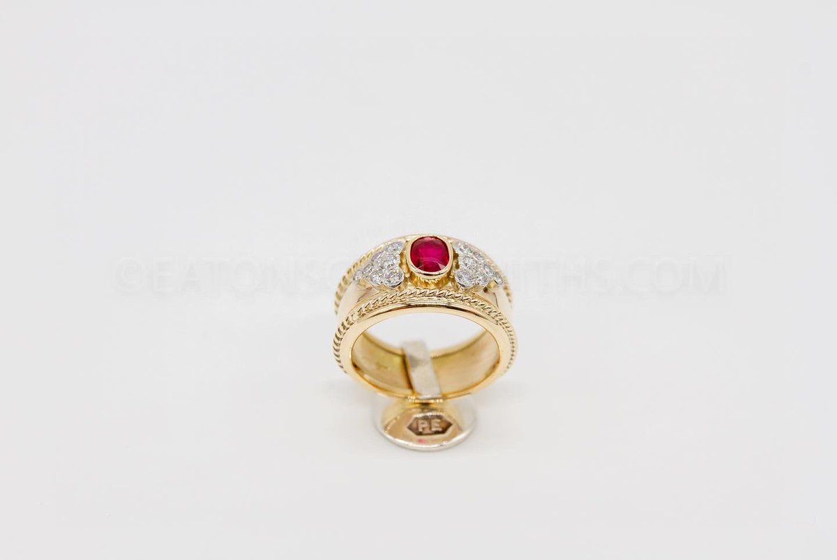 eatonsgoldsmith's tweet photo. A Beautiful Ruby &amp; Diamond Set Byzantine Style Ring Handmade by Paul Eaton VPRMS MAA

#eatonsgoldsmiths #ruby #birthstone #july https://t.co/9T2qDgYOKW