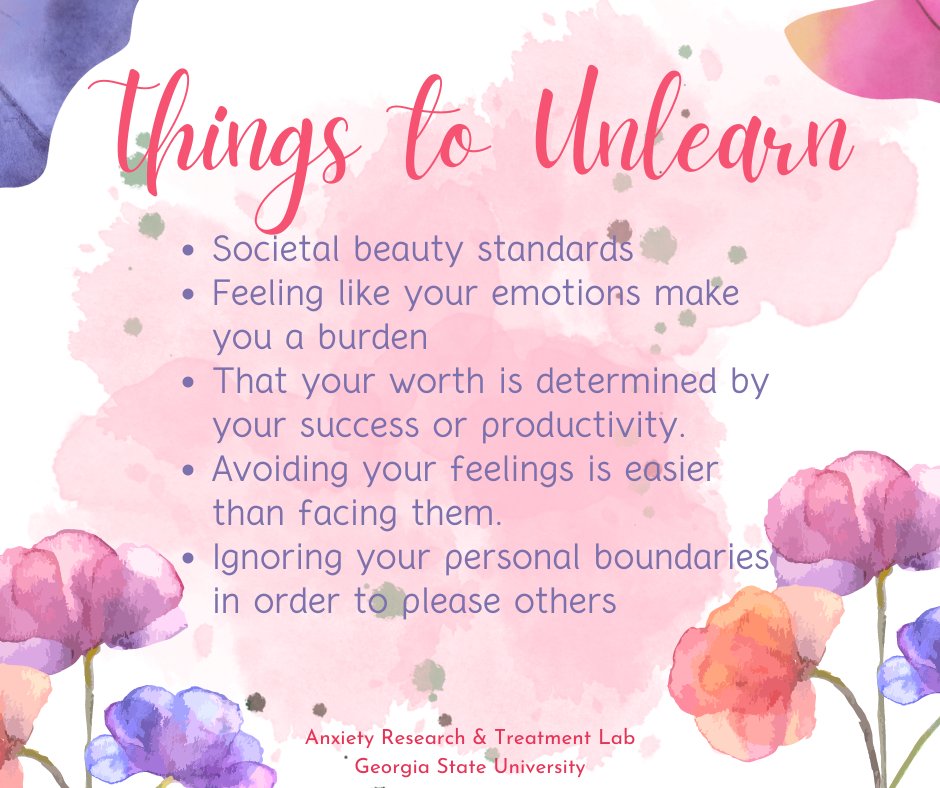 GSUARTLab's tweet photo. Happy #MentalHealthMonday! There are often many unhealthy thought processes that are learned and engrained in us throughout our lives - it's important to recognize and address them. #mentalhealth #selfcare https://t.co/pv84B1gYwr