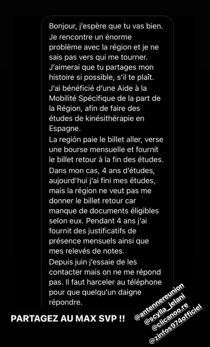 Simangavole_Sdh's tweet photo. PARTAGEZ 💥
Une réunionnaise bloquée en Espagne, à la rue !!
Il est inadmissible de laisser nos compatriotes à la rue à l'étranger 
On pousse notre jeunesse à partir, à faire des études et une fois qu'ils ont quitté l'île on les laisse livré à eux même à l'autre bout du monde ! https://t.co/PRmCU3JGFi