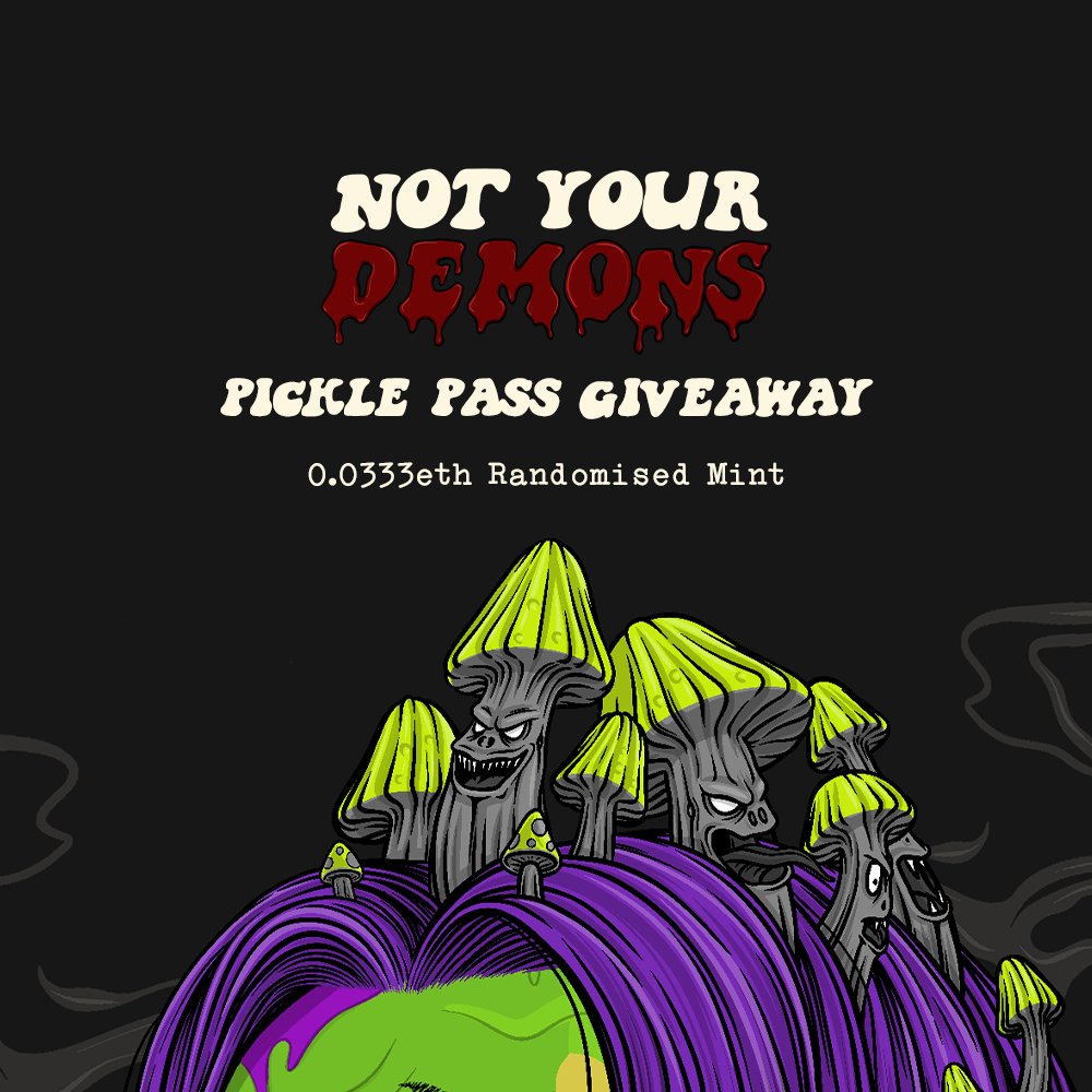 Flower Girls x @notyourbroNFT 🌸

We’re teaming up with Not Your Bro to give away 10 Pickle Passes for their upcoming drop 'Not Your Demons'

To enter:
😈 RT
😈 Follow us, <a href="/notyourdemons/">Not Your Demons</a> &amp; @notyourbroNFT
😈 Tag 3 friends that need to get demonized

Winners announced in 72 hours🍀