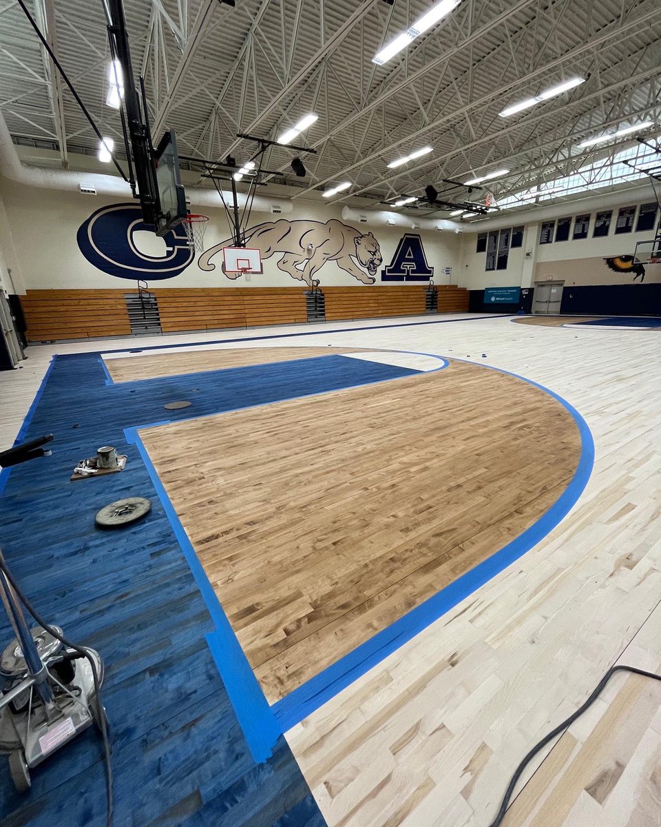CATA High School in Monroe, NC is all sanded and stained.  Now to seal, paint, and finish it out.  

#superiorcourtsystemsbyflooraction #gymfloors #gymfloorseason #gymfloorspecialist #gymfloorsanding #gymfloorstaining <a href="/UCPSNCAthletics/">UCPS NC Athletics</a> <a href="/UCPSNC/">Union County Public Schools</a>