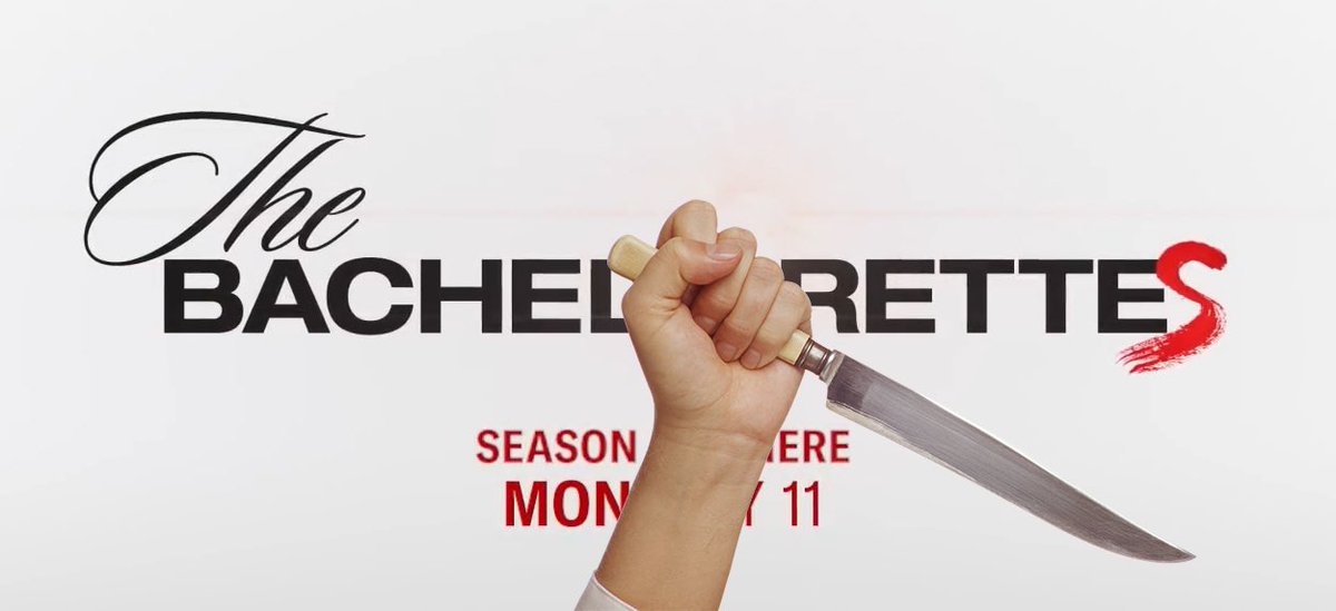 BachelorFantake's tweet photo. I dunno the S they put at the end of the logo and the #TheBachelorette  hashtag feels a little too “murder-y” to me. https://t.co/ap4ZVT73C4