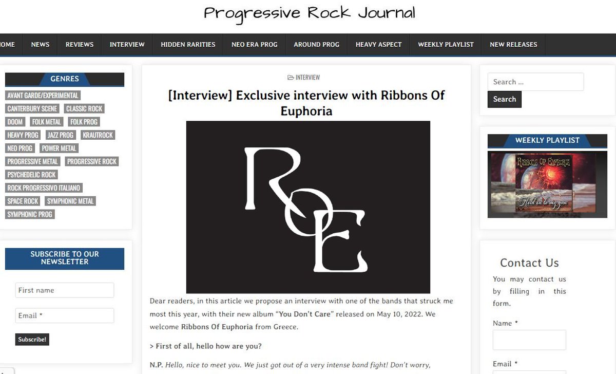 RibbonsEuphoria's tweet photo. Interview
Progressive Rock Journal
Rock on guys!
https://t.co/Y76MTJRU2u
Thnx for the support!! 🖤
#ribbonsofeuphoria #interview
#progressiverockjournal #YouDontCare #newalbum2022 https://t.co/1OtxEQnsNa