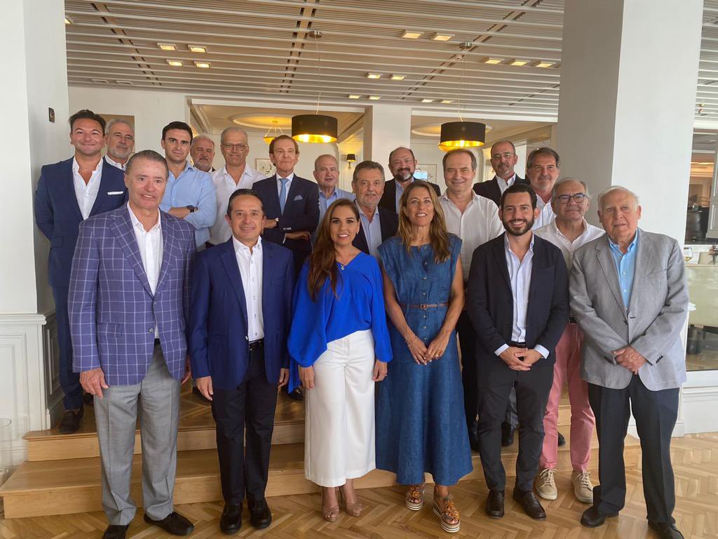 MaraLezama's tweet photo. Comenzamos una gira de trabajo en España invitados por el @GobQuintanaRoo. 🇪🇸 Sostendremos encuentros con inversionistas, empresarios y directivos hoteleros de los mayores capitales españoles con presencia en el #CaribeMexicano. (1/2) https://t.co/piw1iP4gu0
