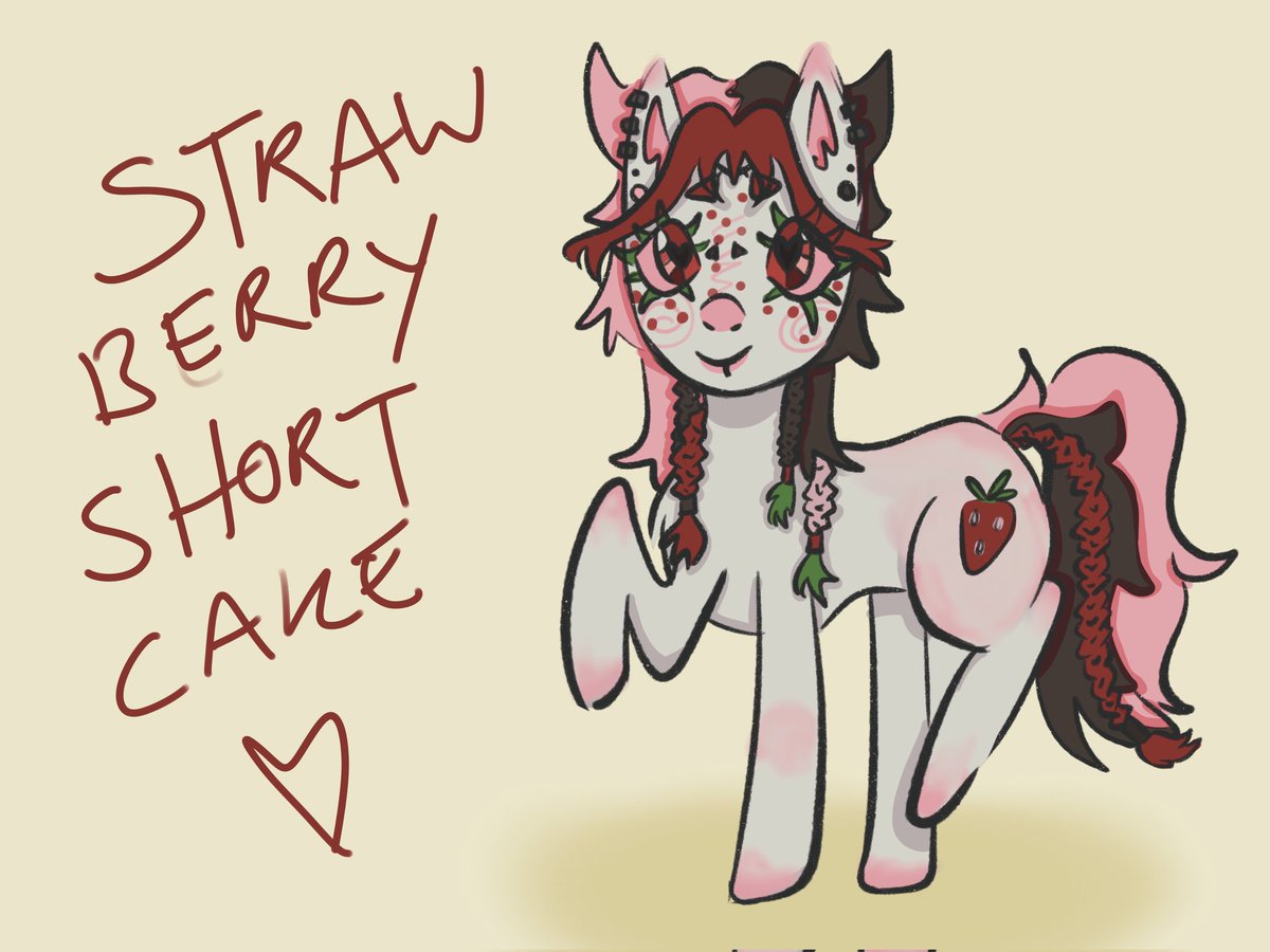 MischiefDoesArt's tweet photo. Pony version of my oc Strawberry ^^ Been a few years since I've drawn any ponies! #MLP #MyLittlePony #MLPFiM https://t.co/WvLJdJmEF6