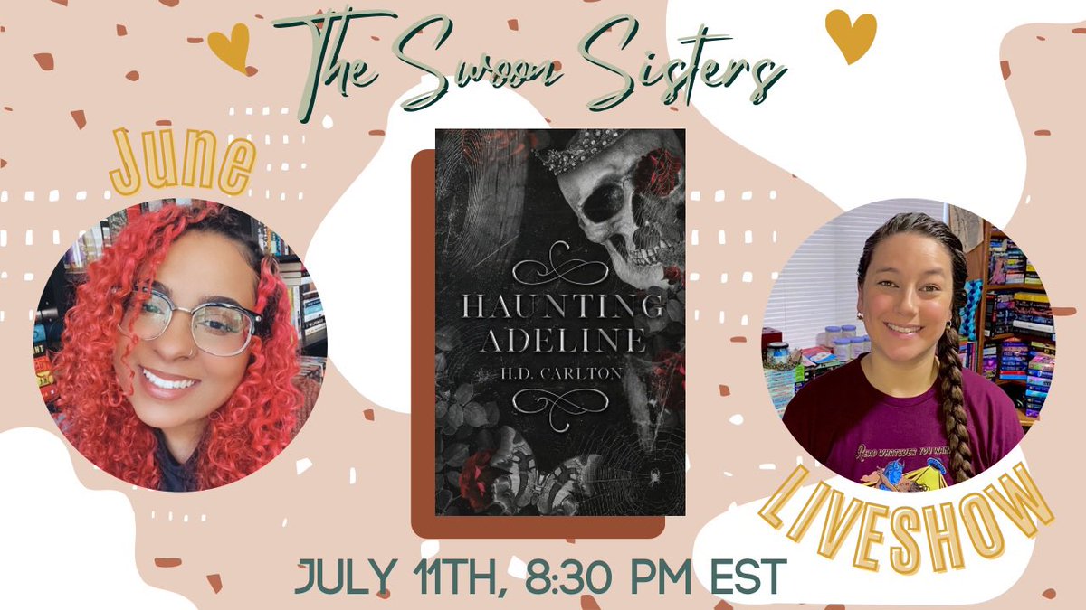 Tonight is the night! Join us for our discussion of Haunting Adeline by H.D. Carlton | The Swoon Sisters’ Book Club 
youtu.be/ys5dx9ELZes 
<a href="/Daijahbookworld/">Daijah</a> <a href="/whopickthisbook/">Hunter’s Mom</a>