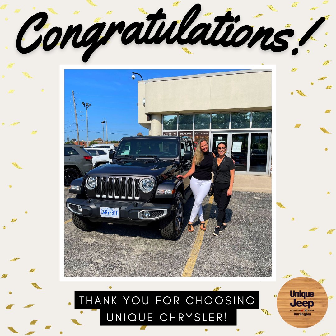 Congratulations to Jordana &amp; Crystal on their 2021 Jeep Sahara!

Thank you for trusting Abir and the Unique Jeep team with your exciting purchase!

#jeep #wrangler #unique #cars #dealership #customer #chrysler #dodge #jeeplife #dodgechallenger #4x4jeep #jeepgladiator 