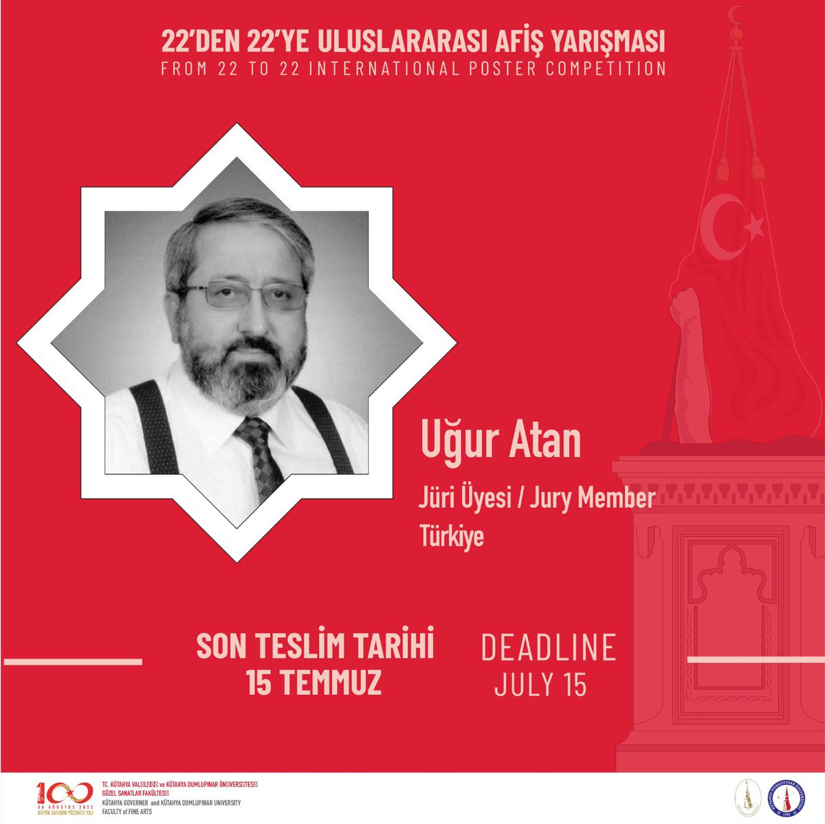 gsfdpu's tweet photo. 22’den 22’ye Uluslararası Afiş Yarışması’nın değerli jüri üyesi Türkiye’den Uğur Atan’ı takdim etmek gurur duyuyoruz 

We are proud of present Uğur Atan from Türkiye, a valued judge of From 22 to 22 İnternational Poster Competition . https://t.co/AqQuqBLs3I